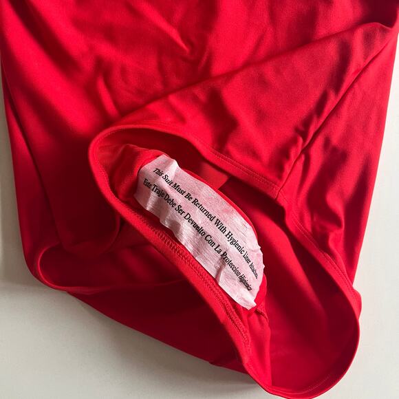 KONA SOL NWT One Piece Swimsuit, Medium, Red One Shoulder - Picture 7 of 9